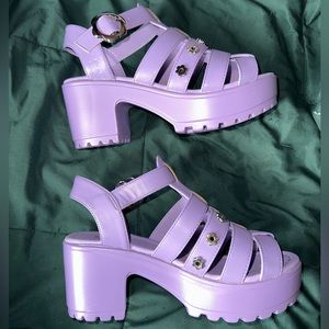 KOI purple platform fisherman sandals